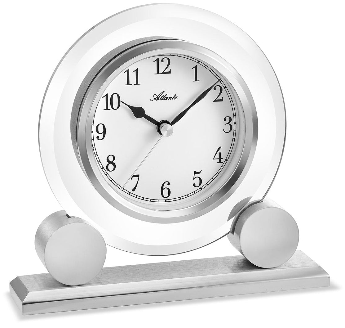 Atlanta Tischuhr 14,5x15x6 cm Metall • Elegantes Design • Präzises Quarz Uhrwerk