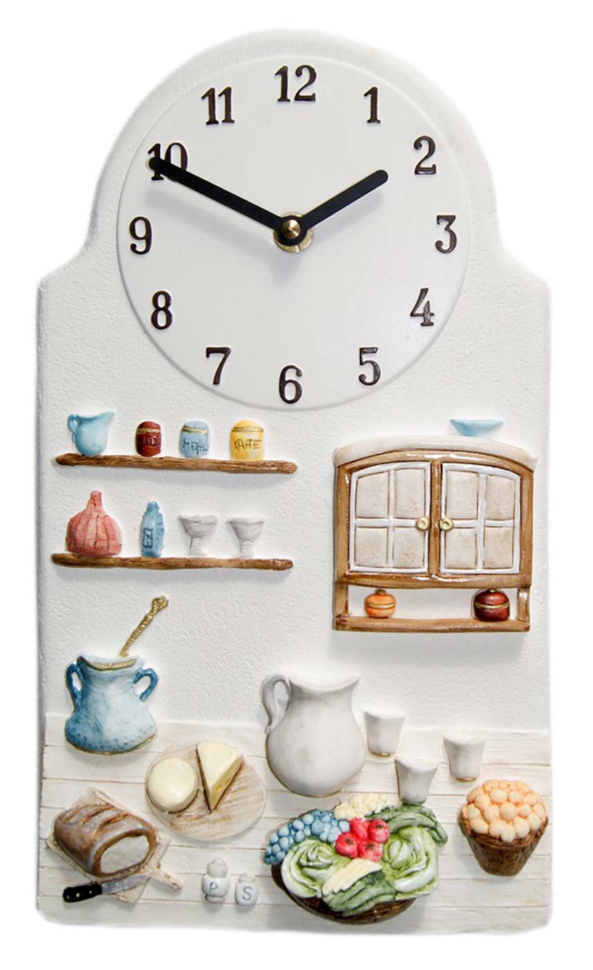 Terrastudio Wall Clock 31x18 cm Ceramic • Nostalgic Design • Precise Quartz Movement