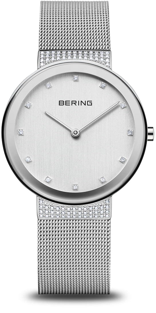 Damenuhr aus Titan mit silberfarbenem Zifferblatt und Quarzwerk - Bering Modell: 10135-0005