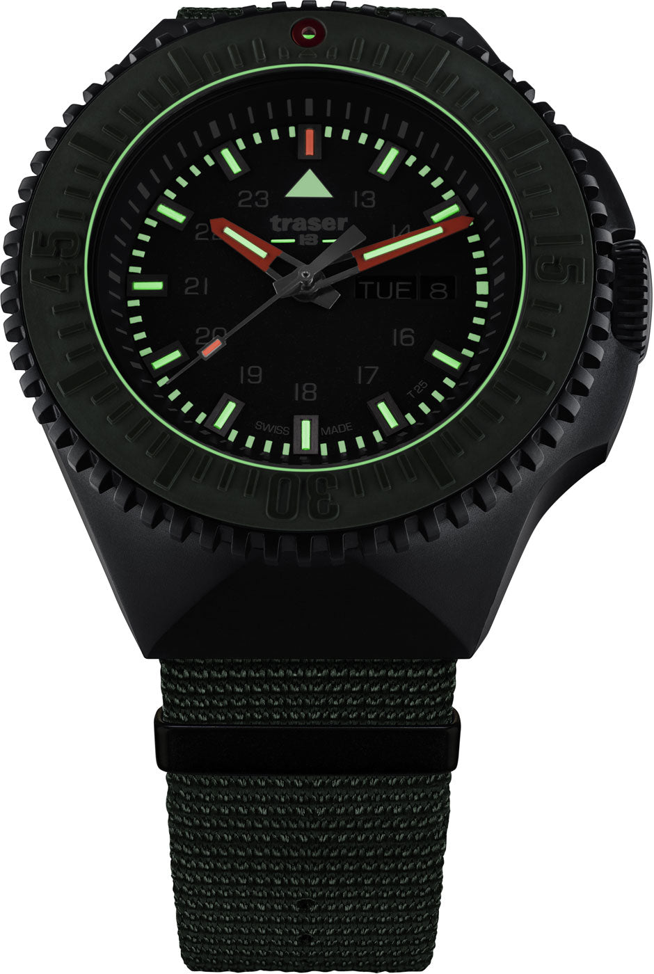Traser P69 Black Stealth 109858 Men's Watch • Swiss Made Quartz • Trigalight Illumination Technology