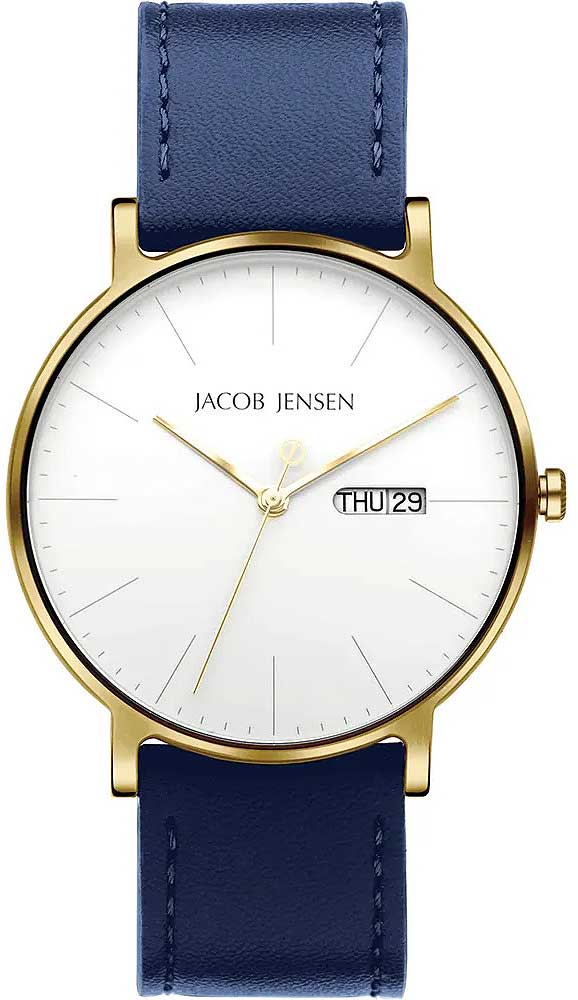 Jacob Jensen Timeless Nordic 166 Herren Uhr • Titanium • Saphirglas