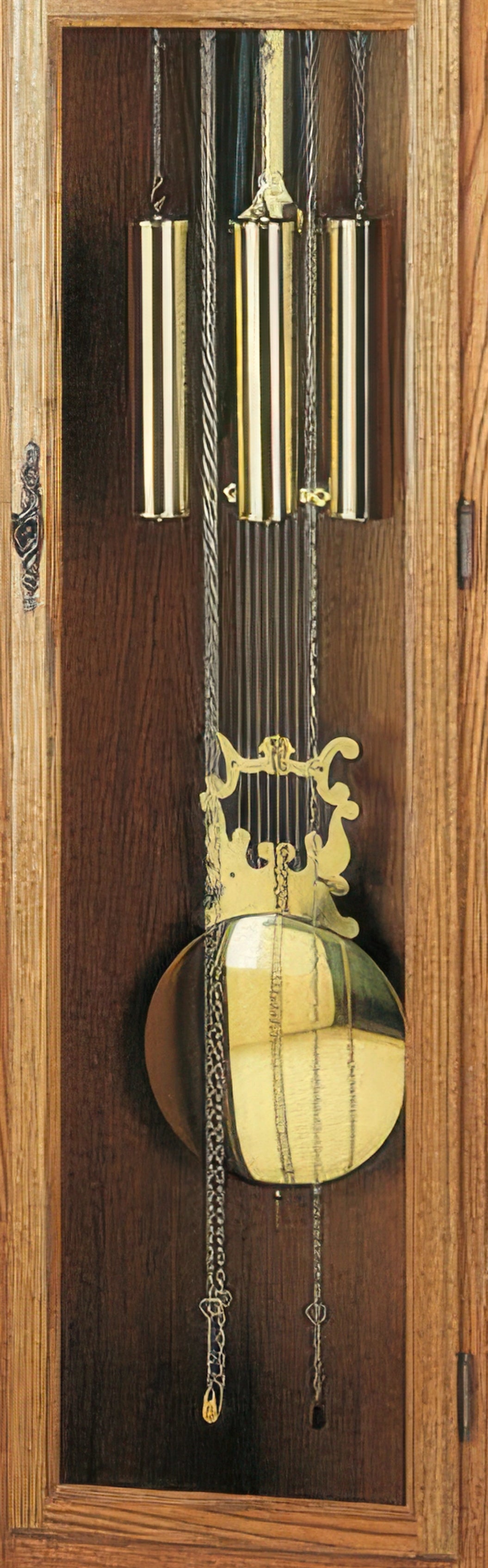 AMS Standuhr 196x55x30 cm Eichenholz • Mechanisches Uhrwerk • Mondphasenanzeige