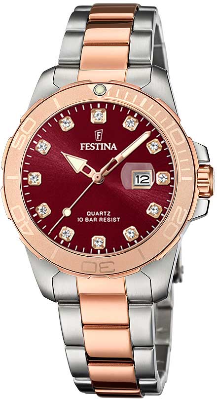 Festina Boyfriend F20505/2 Damenuhr • 10 bar wasserdicht • Bicolor Design