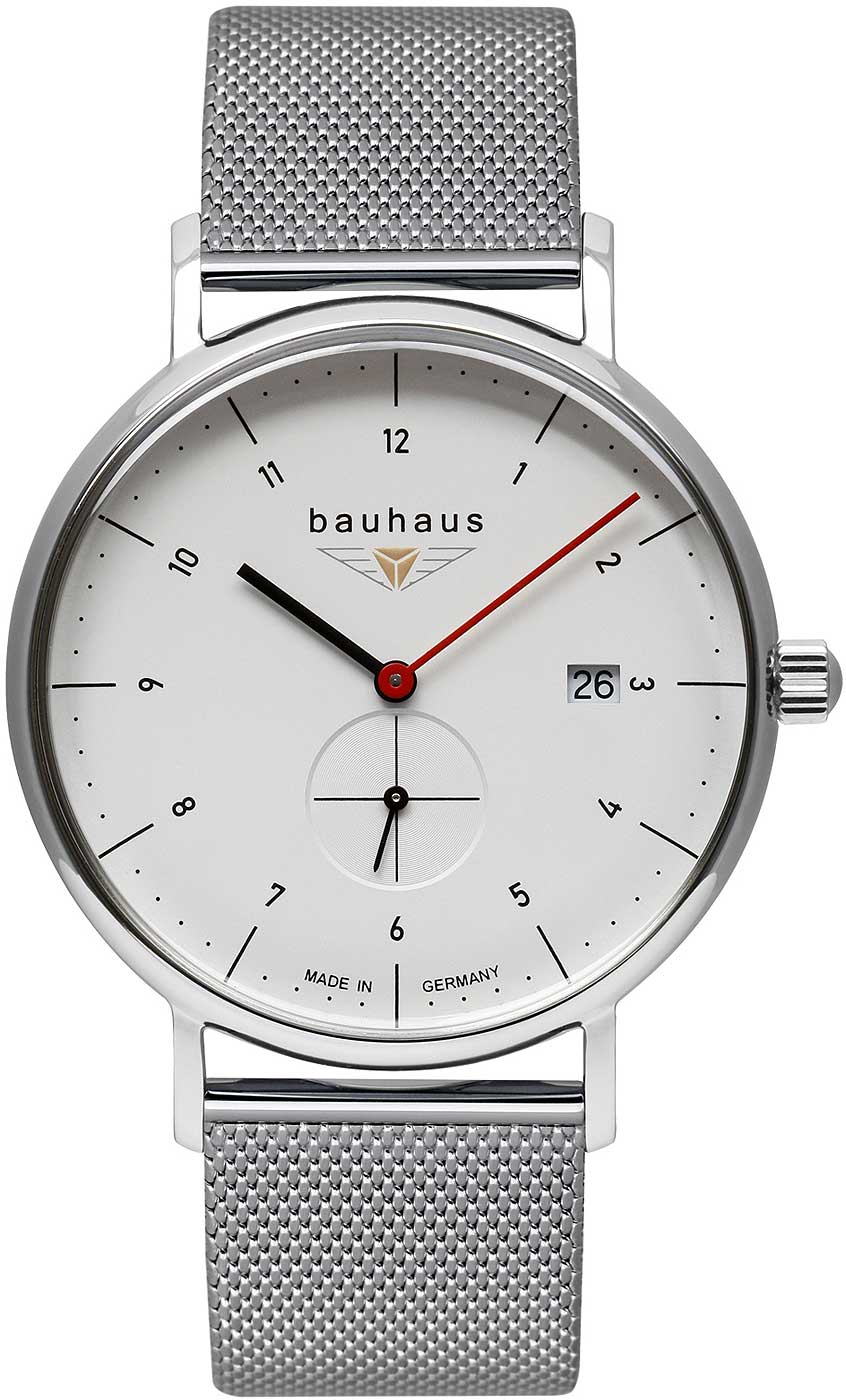 Bauhaus 2130M-1 Herren Uhr • Kleine Sekunde • Milanaiseband