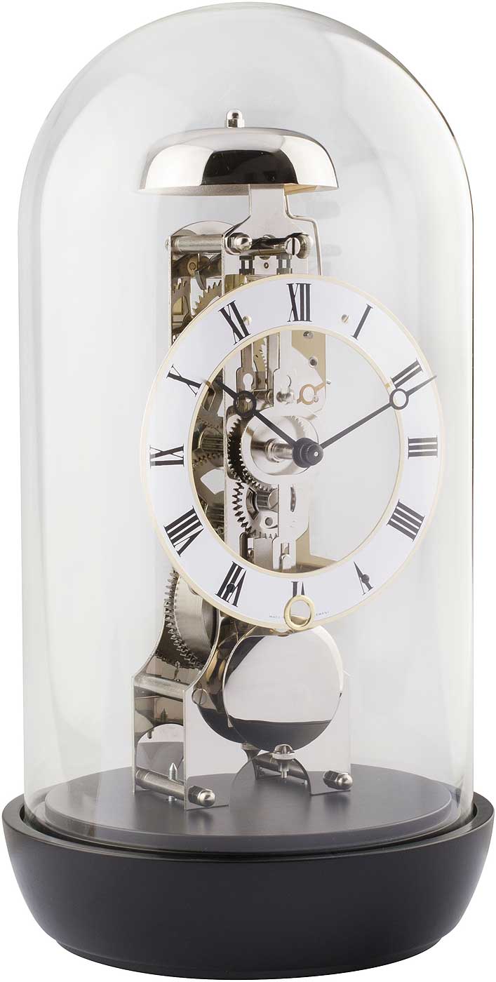 Hermle Tischuhr 30x15,5x15,5 cm Holz • Mechanisches Skelettwerk • Stundenschlag