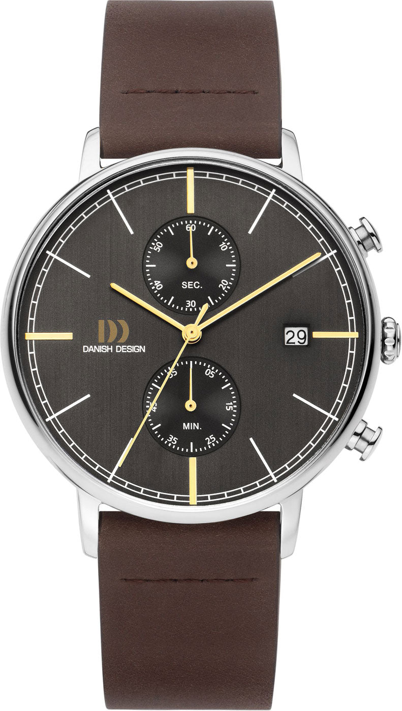 Herrenchronograph Lederband, Datum - Danish Design Modell: 3314668