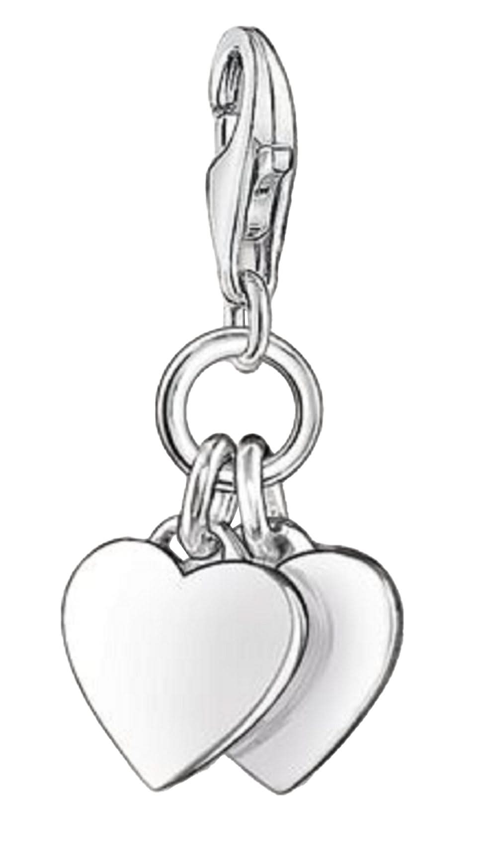 Charm Anhänger zwei Herzen - 925 Sterlingsilber