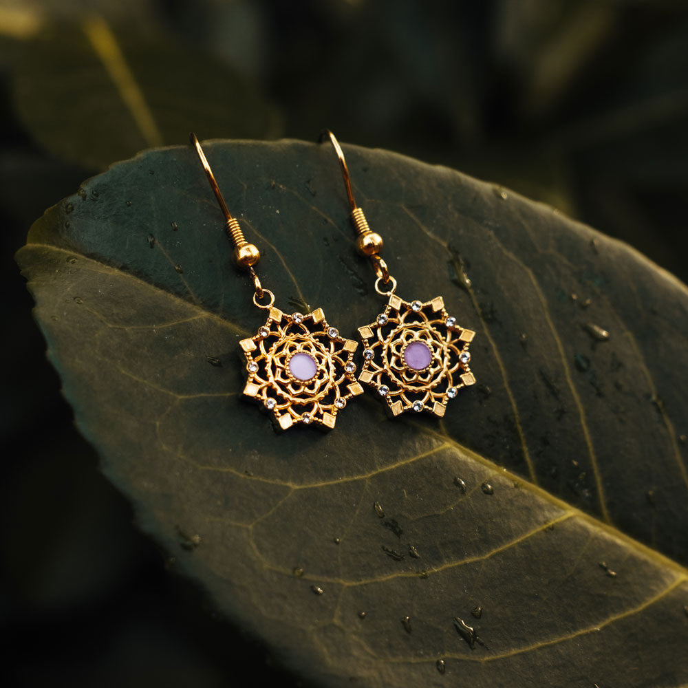 Aphonia Ohrhaenger Schneeflocke Holzkern Modell Jewelry