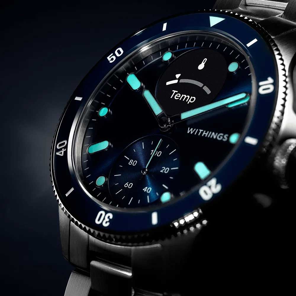 Withings Nova WITHINGS-SCANWATCH Uhr • Klinisch validiertes EKG • Stilvolles Saphirglas