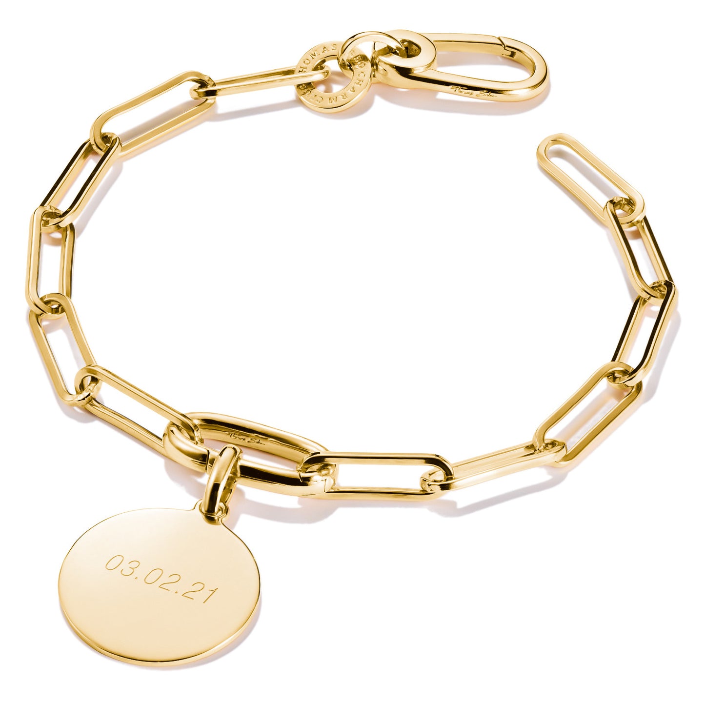 Thomas Sabo Charm-Armband Paperclip mit einem Connect Link vergoldet