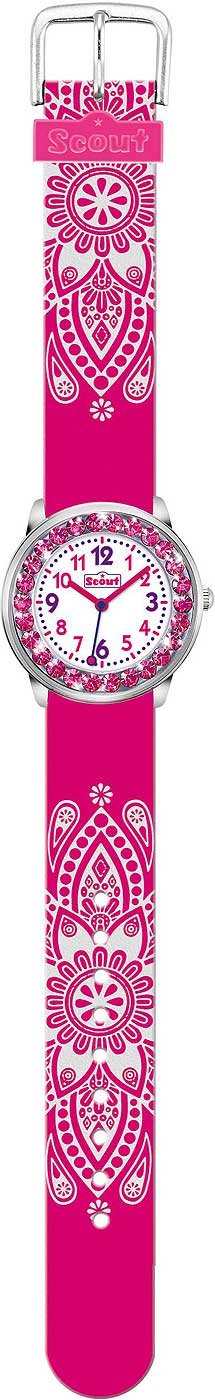 Scout The Darling Collection 381002 Mädchen Uhr • Lernzifferblatt • Glitzer Rosa