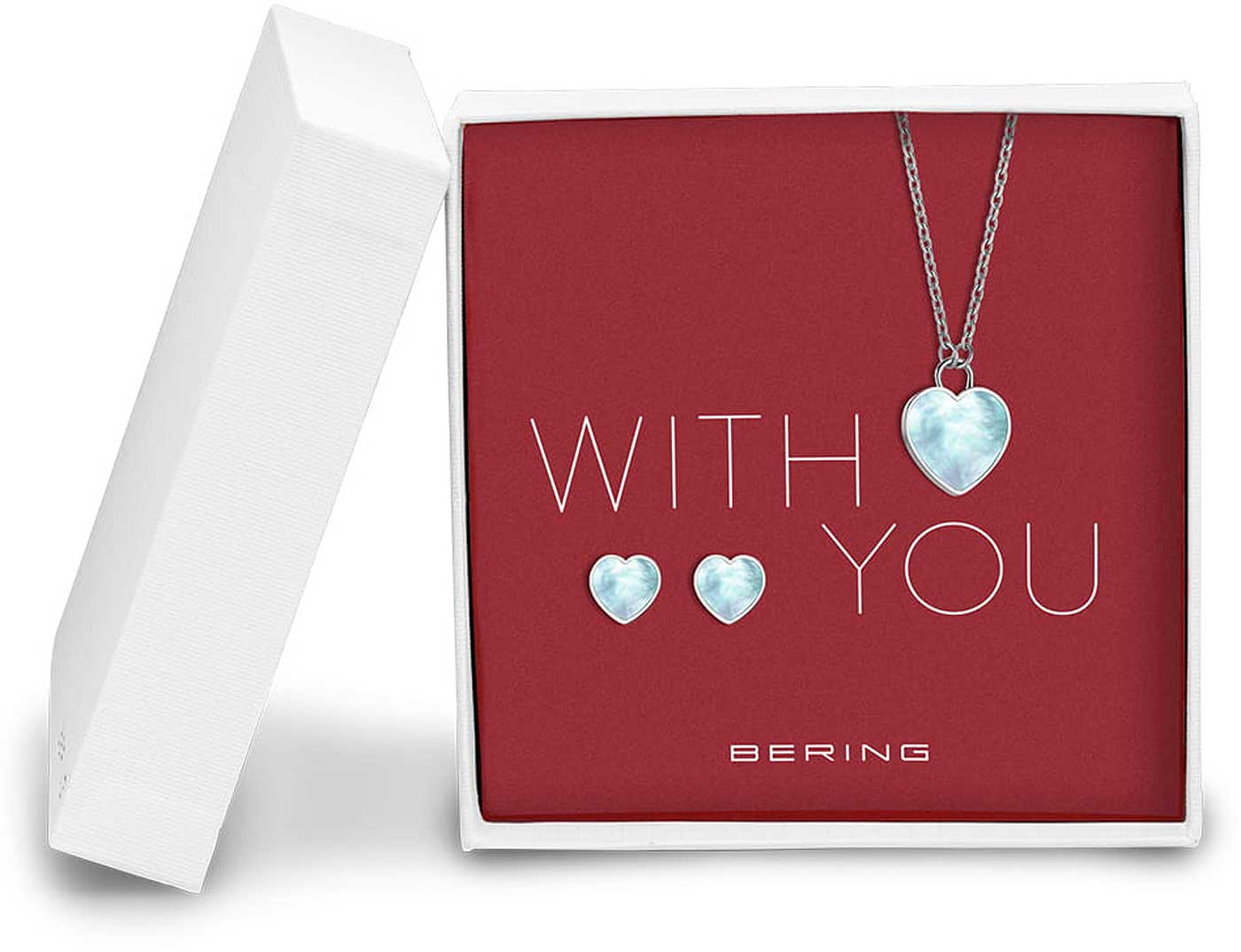 Schmuck-Set Halskette mit Anhänger und Ohrstecker - Bering Jewelry Modell: 431-715-Silver