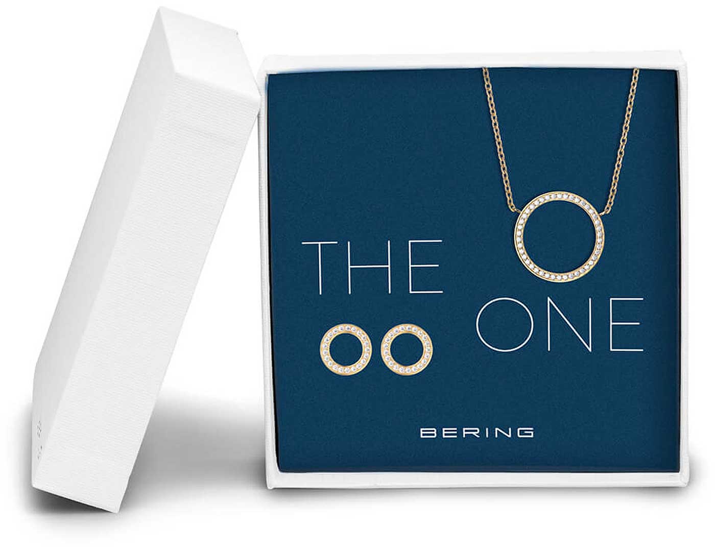 Set Halksette mit Anhänger und Ohrstecker - Bering Jewelry Modell: 434-718-Gold