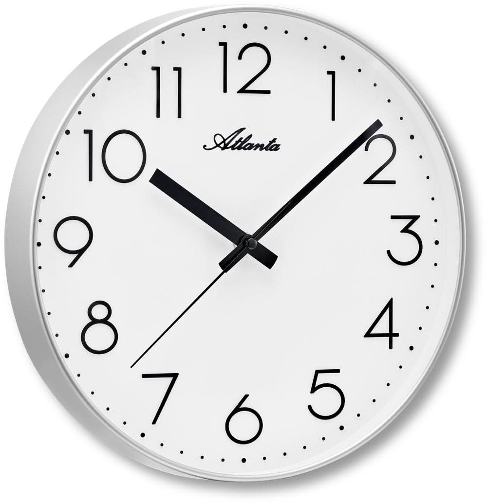 Atlanta Wanduhr 30 cm Ø Kunststoff • Exklusives Design • Präzises Quarzwerk
