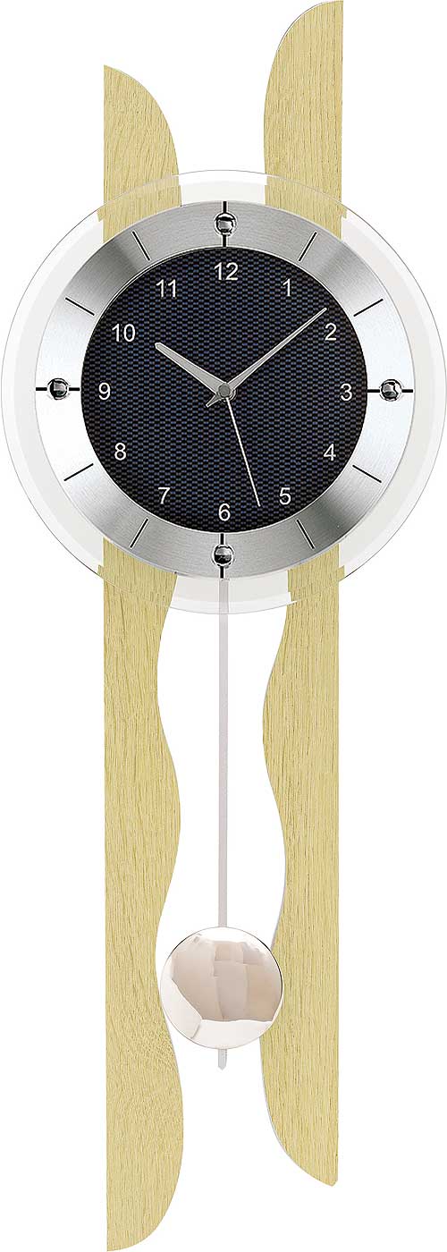 klassische Funk-Pendeluhr 24 x 70 x 7 cm - AMS Modell: 5238