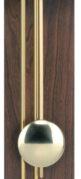 AMS Wanduhr 62x22x8 cm Messing • Funkgesteuert • Mit Pendel