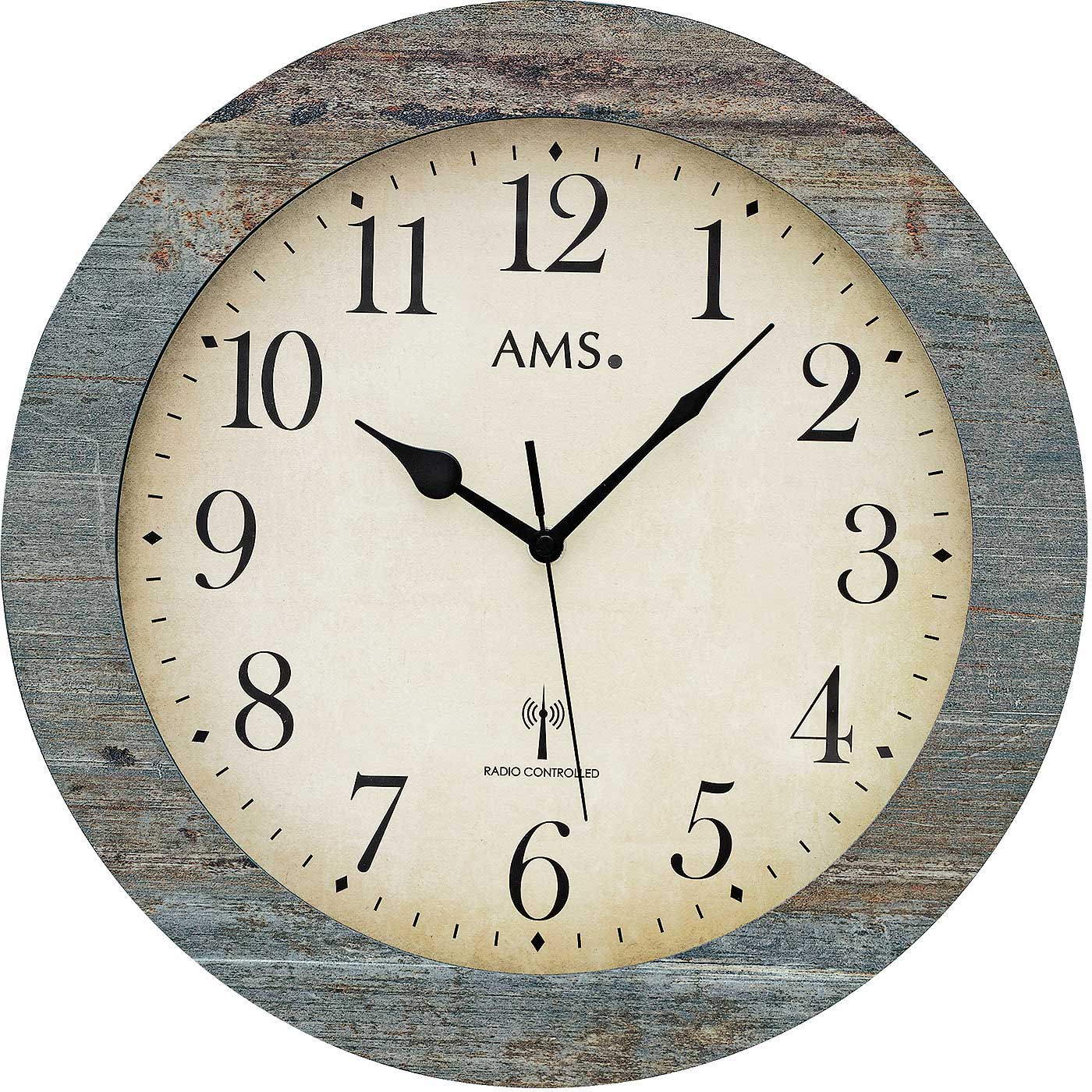 AMS Wall Clock 35x35x5 cm Wood • Precise Radio-Controlled Movement • Modern Design