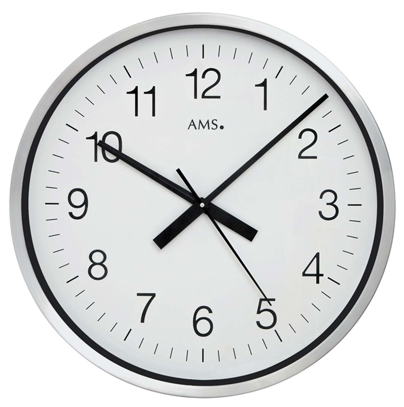 AMS Wanduhr 60 cm Ø Aluminium • Funkgesteuert • Modernes Design