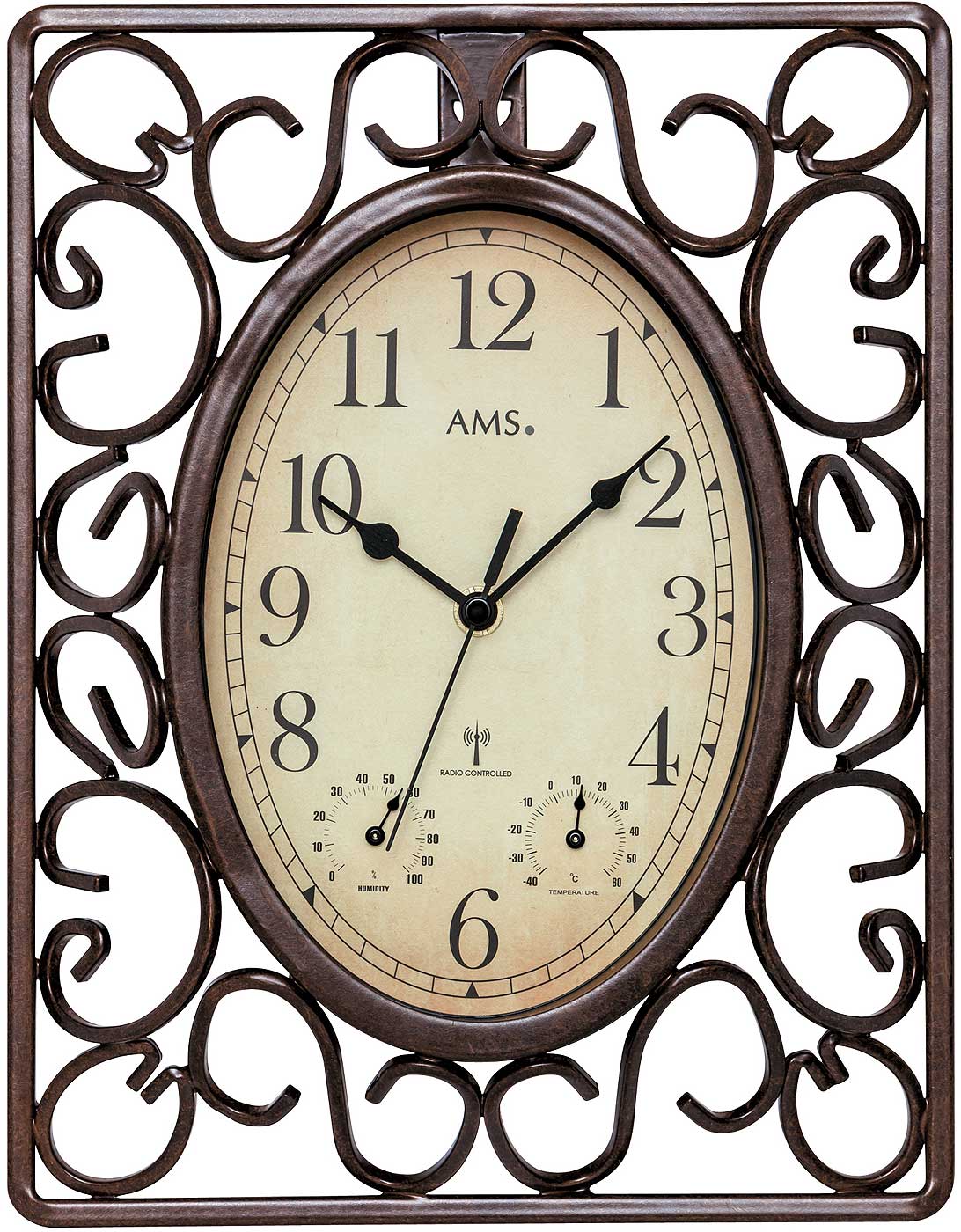 Wanduhr klassisch Thermometer Hydrometer - AMS Modell: 5976