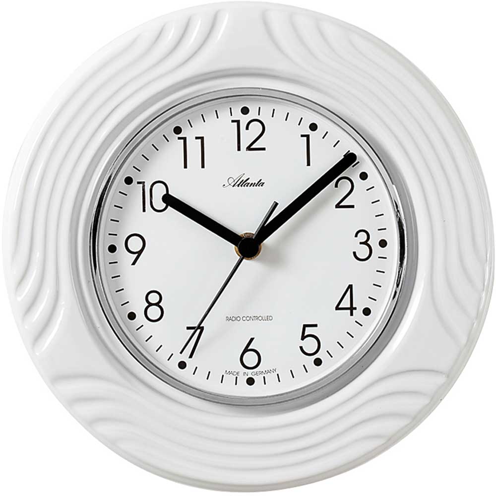 Atlanta Wanduhr Keramik • Funkgesteuert • Arabische Zahlen