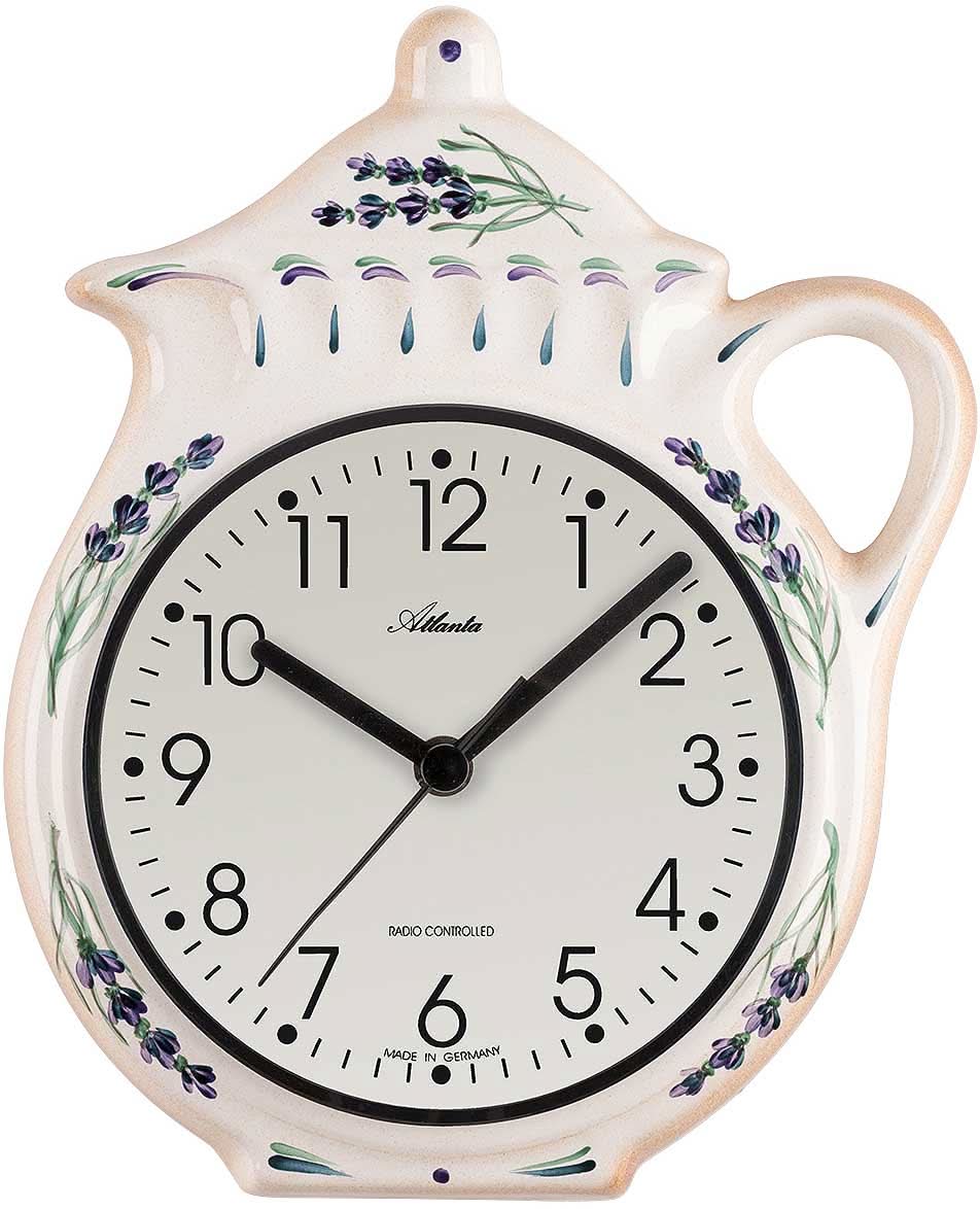 Atlanta Wanduhr 25x20x5 cm Keramik • Funkgesteuert • Im Landhausstil