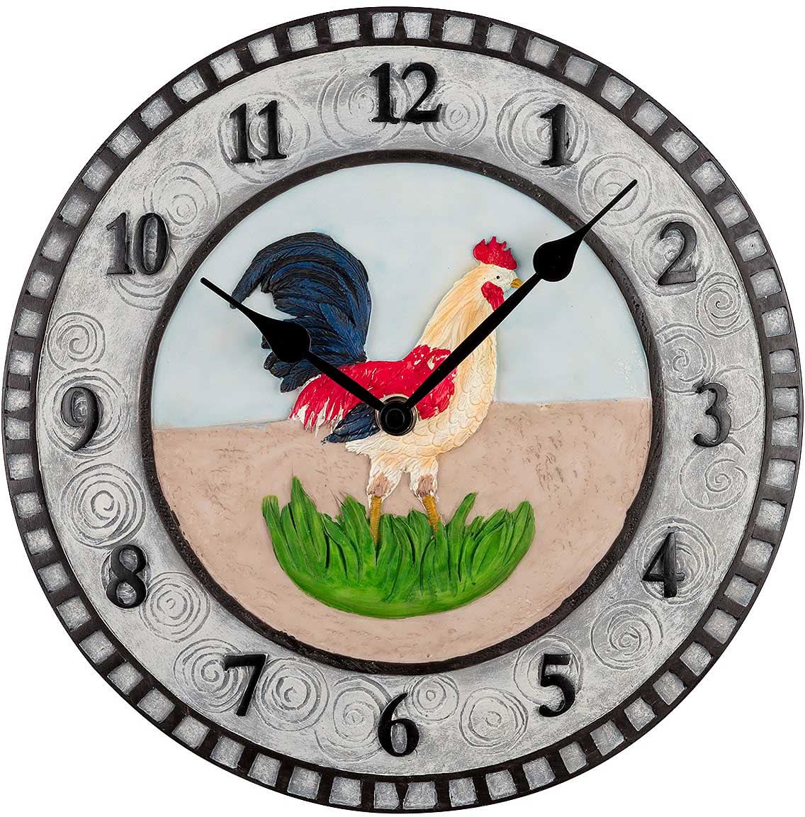 Atlanta Wanduhr 29 cm Ø Polyresin • Stilvolles Design • Präzises Quarzuhrwerk