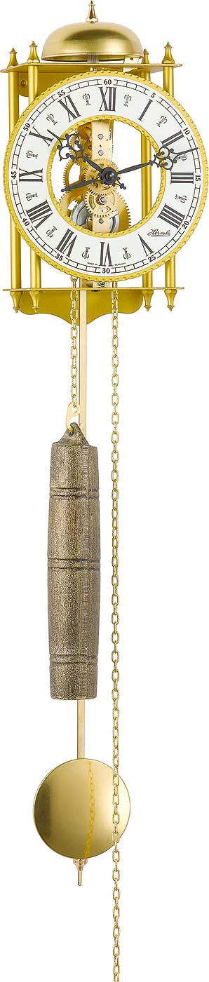 Hermle Wanduhr 62x15x10 cm Metall • 8-Tage-Gewichtswerk • Glockenschlag