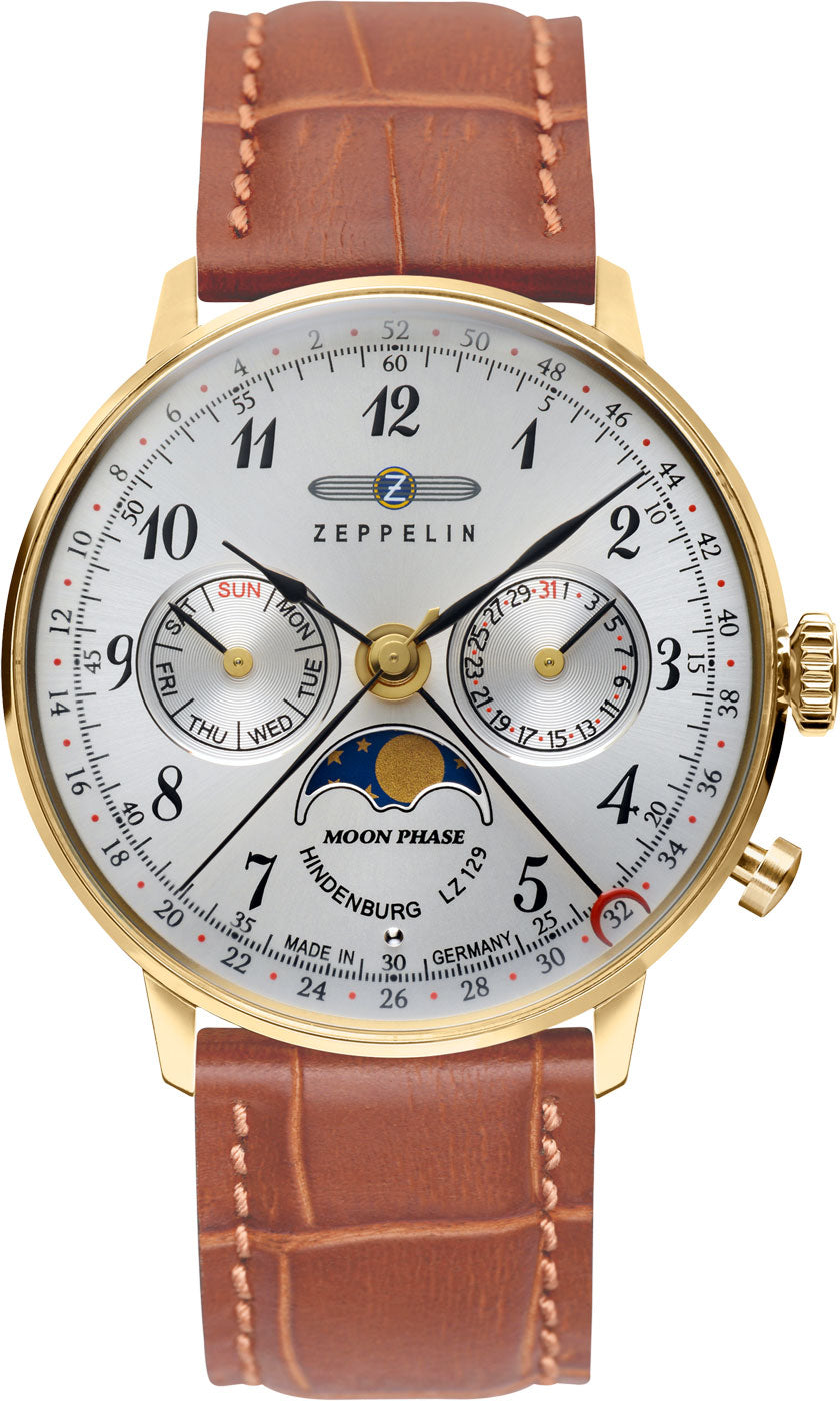 Zeppelin LZ129 Hindenburg 7039-1 Damen Uhr • Mondphase • Jahreswochenanzeige