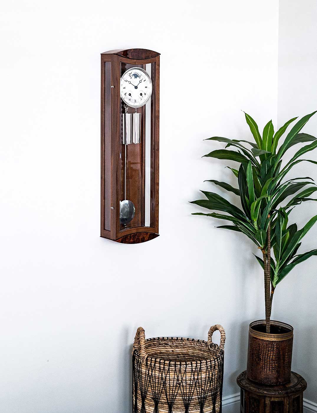 Hermle Wanduhr 78,7x22,9x12,7 cm Holz • Kabelzug-Uhrwerk • Made in Germany