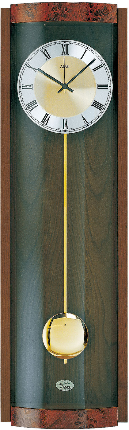 AMS Wanduhr 71x21x10 cm Holz • Westminster Melodie • Nachtabschaltung