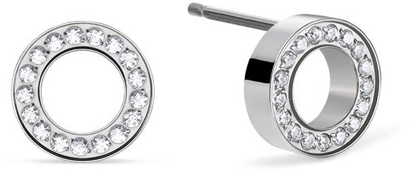 Round stud earrings set with stones - Bering Jewelry Model: 721-17-05