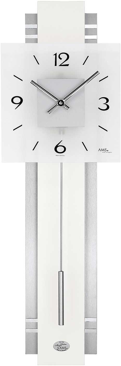 Wanduhr modern Zifferblatt aus Glas - AMS Modell: 7302
