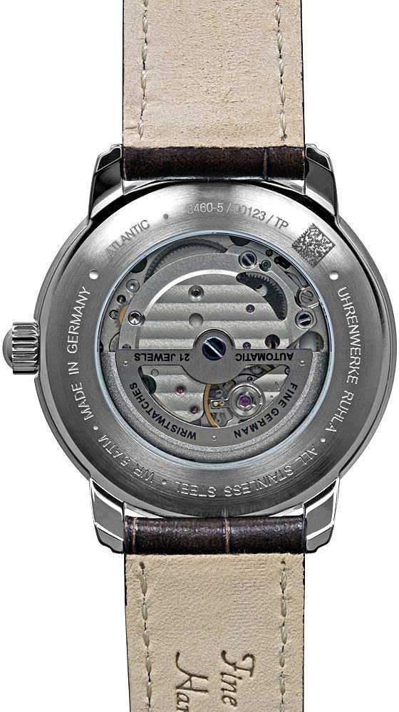 Herrenuhr Automatic, Dunkelbraunes Lederarmband in Kroko-Optik - Zeppelin Modell: 8460-5