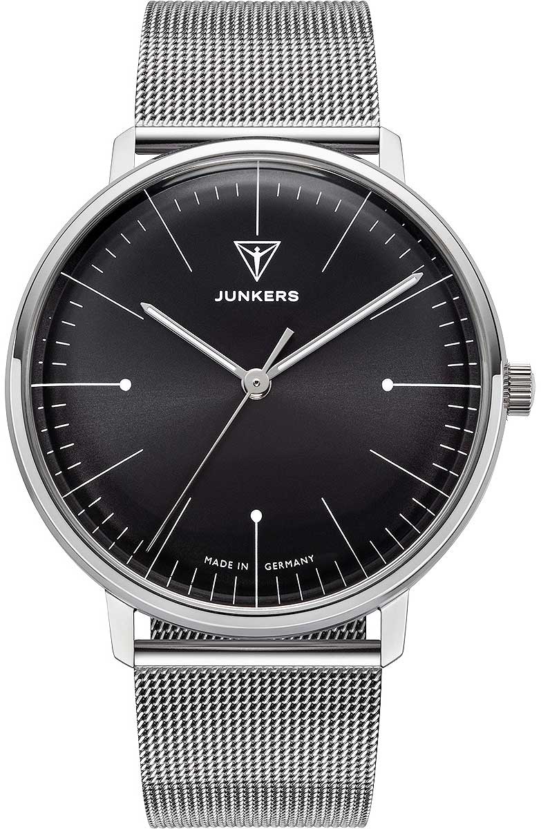 Junkers Bauhaus 9.06.01.02.M Herren Uhr • Made in Germany • Milanaise-Armband