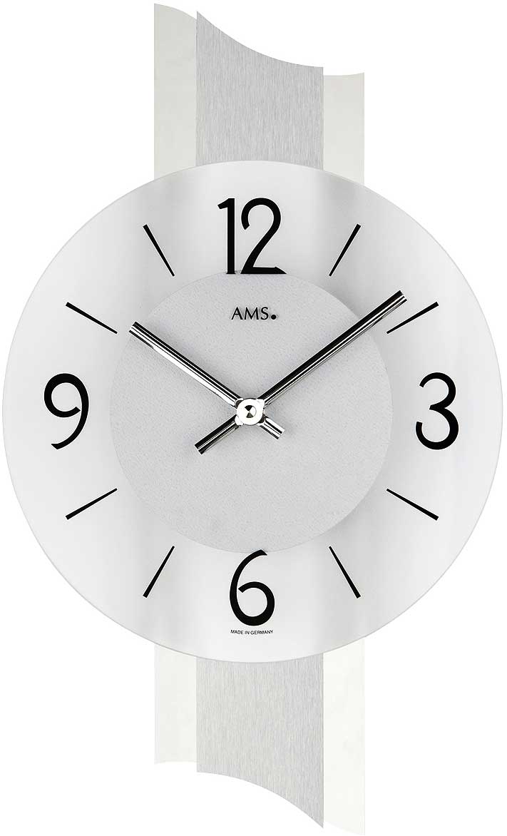 Wanduhr modern 23 x 40 x 6 cm - AMS Modell: 9394