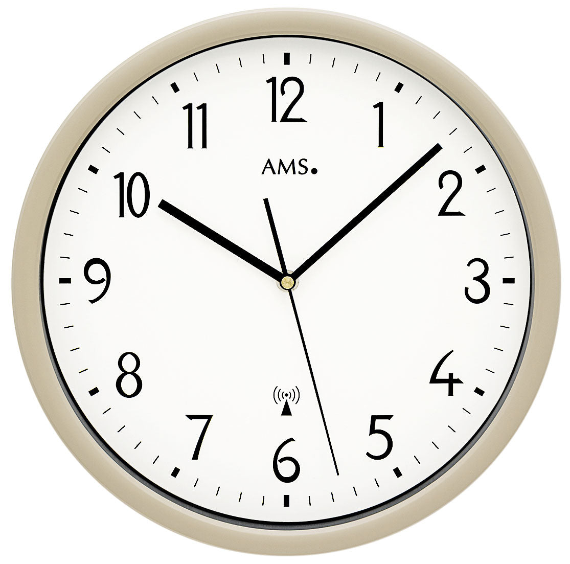 AMS Wanduhr 30 cm Ø Kunststoff • Funkgesteuert • Arabische Ziffern