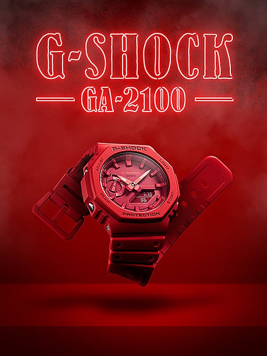 Casio G-Shock GA-2100-4AER Herrenuhr • Extreme Stoßfestigkeit • Kultiges Retro-Design
