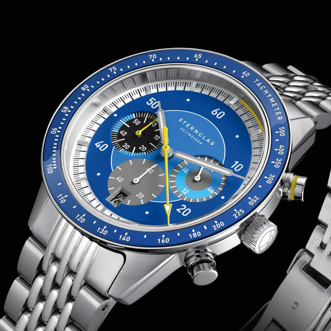 Herrenuhr, Tachymeter 2.0 Mecha-Quartz, blau - Sternglas Modell: S01-TM06-ME14