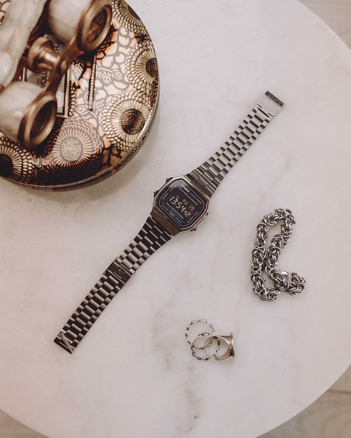 Casio Vintage A168WEGG-1BEF Uhr • Gunmetal Finish • Negativ-Display