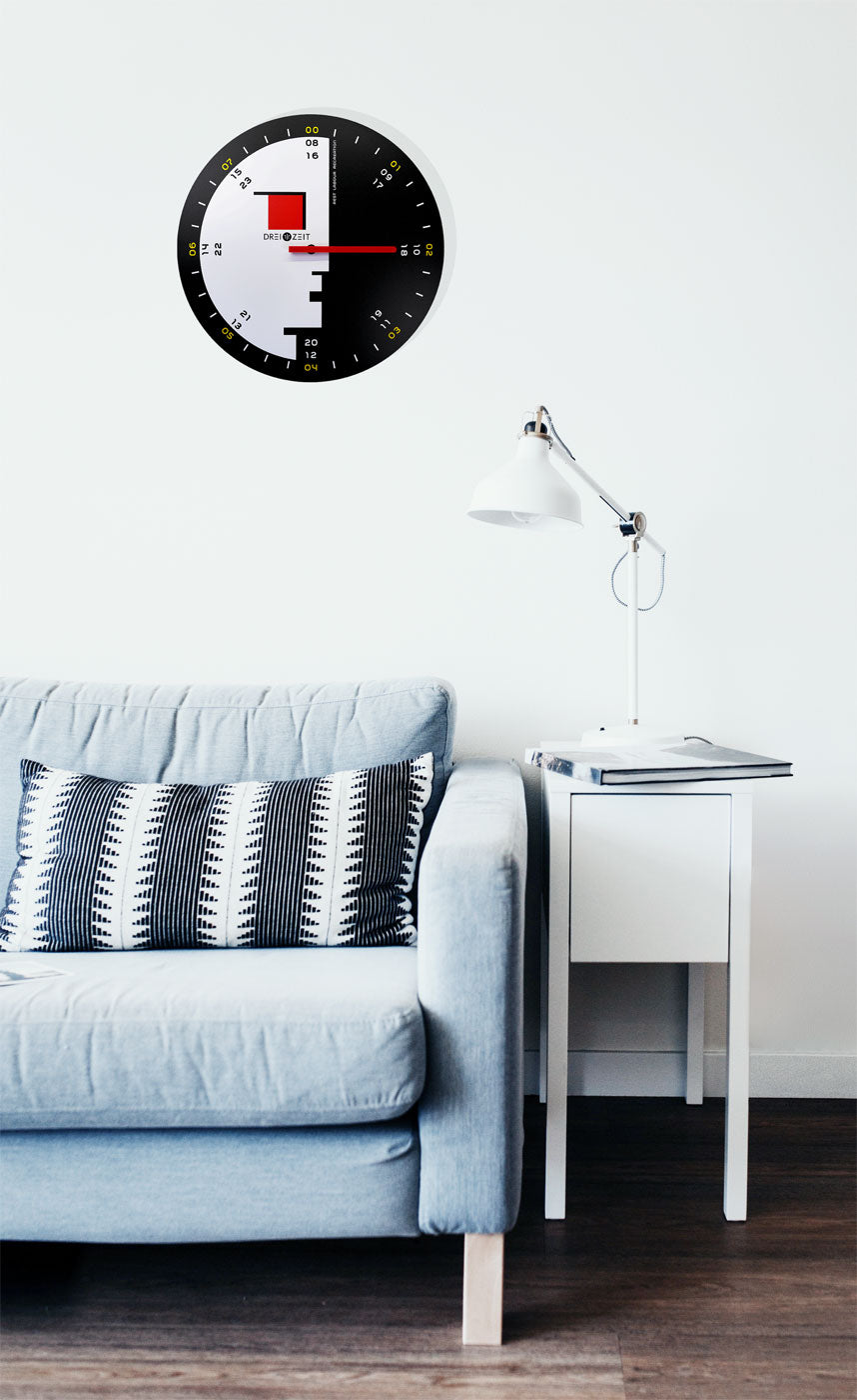 dreizeit Wanduhr 35 cm Ø Aluminium • Modernes Design • Präzises Quarzwerk