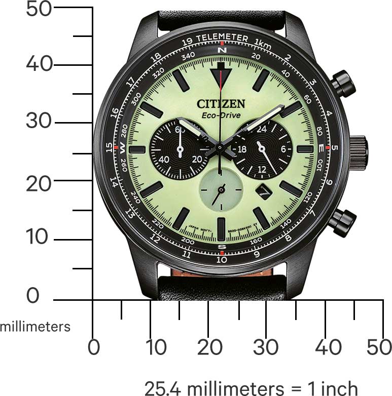 Citizen CA4505-21X Herrenuhr • Eco-Drive Solar-Antrieb • Grünes Zifferblatt & Lederband