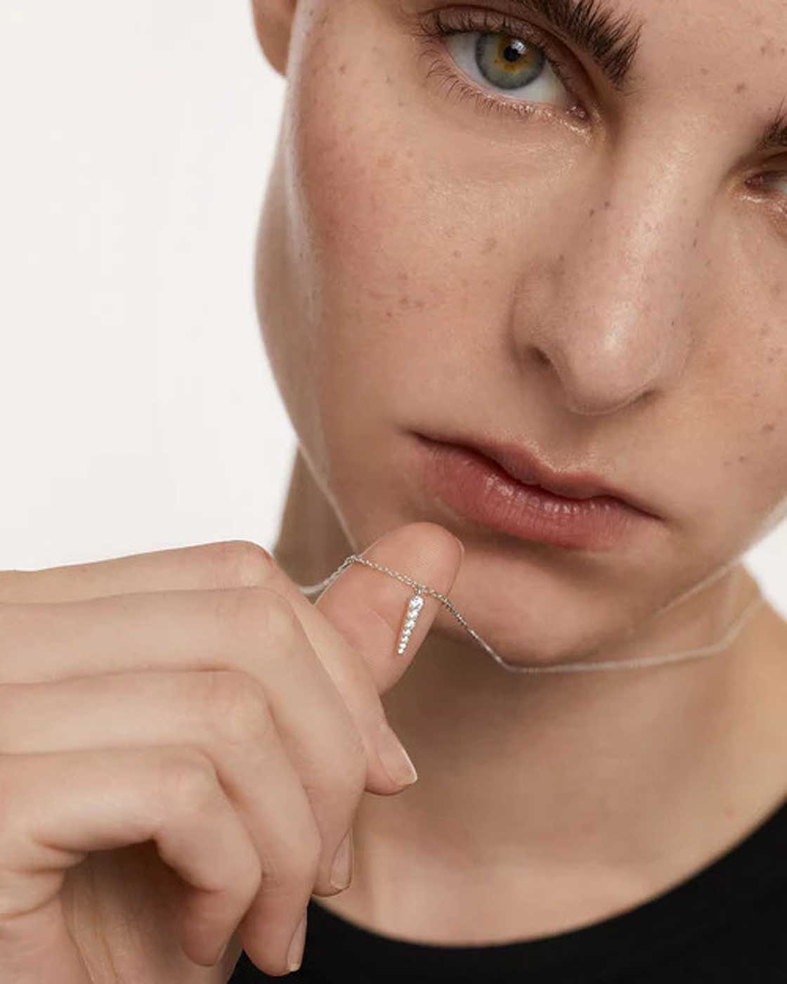 Peak Necklace with Tapered Pendant - 925 Sterling Silver