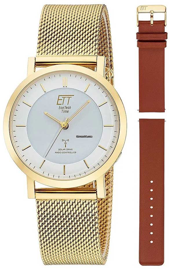 Eco Tech Time Atacama ELS-11619-11MS06 Damen Uhr • Funksolar • Edelstahl Mesh