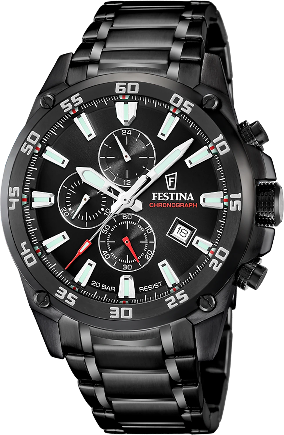 Herrenuhr Chronograph schwarzes Zifferblatt Festina Modell 207353