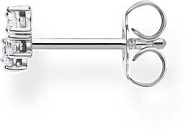 Einzel Ohrstecker mit weißen Steinen - 925 Sterlingsilber