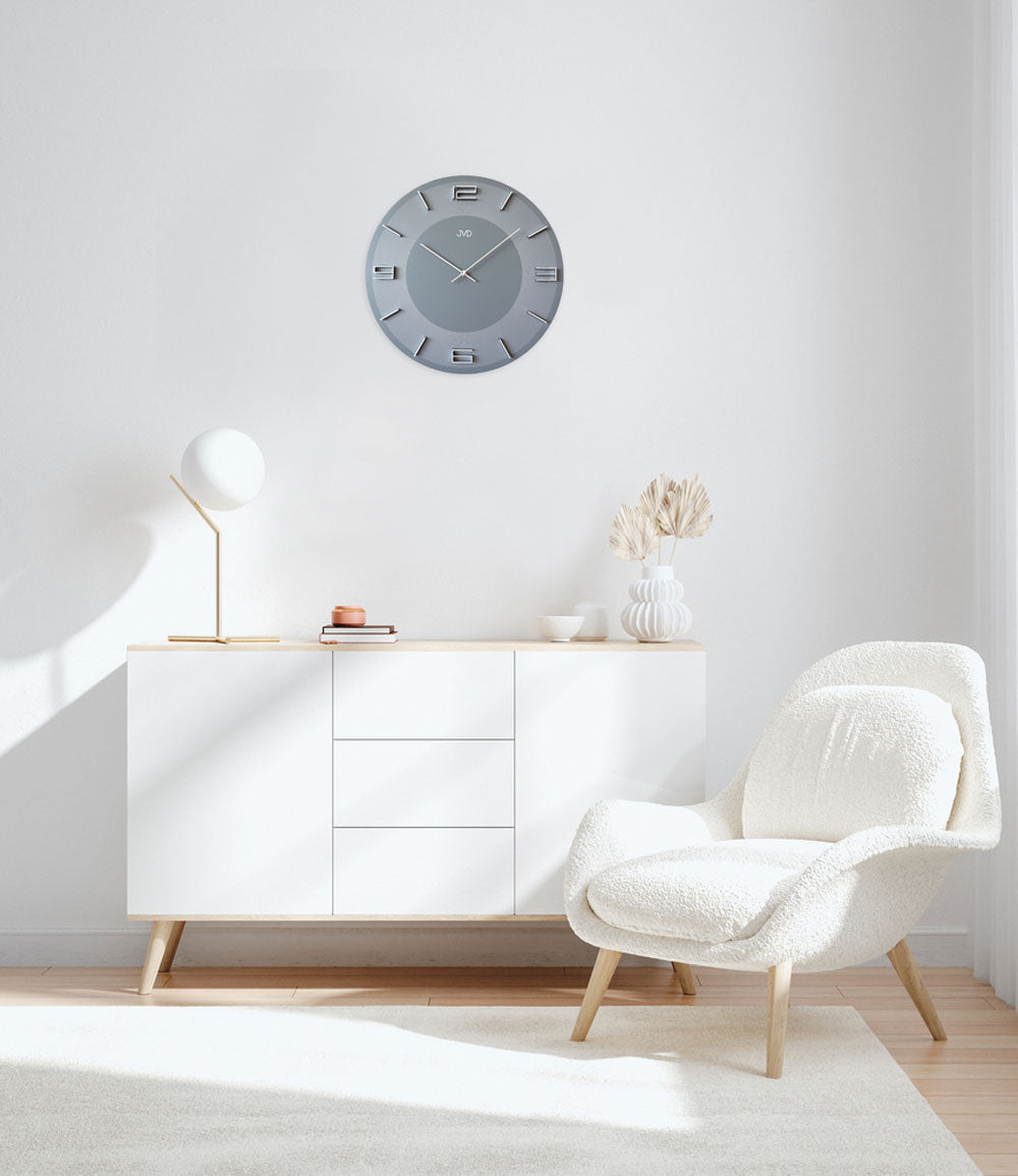 JVD Wanduhr 40 cm Ø Holz • Zeitloses Design • Hochwertige Verarbeitung