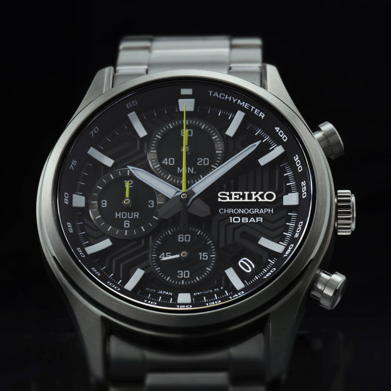 Seiko Chronograph SSB419P1 Uhr • Titan • Saphirglas