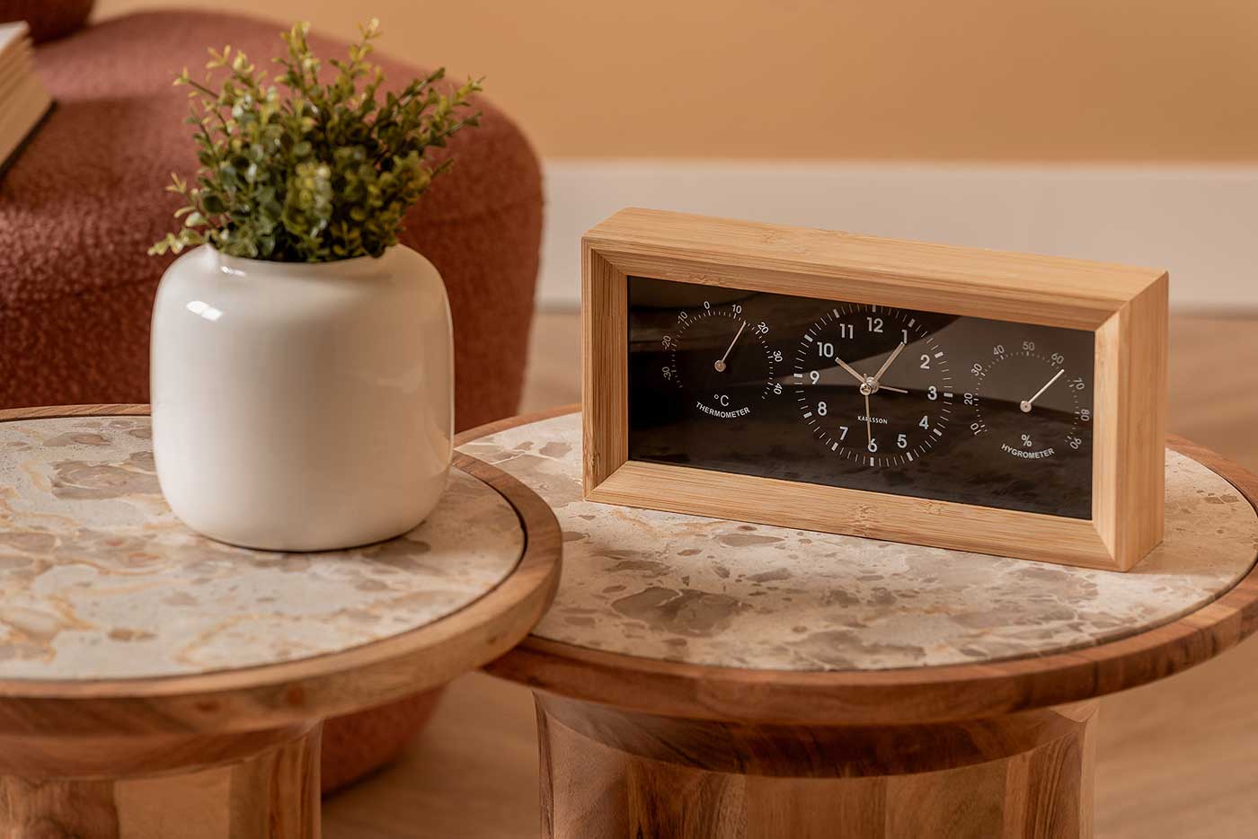 Bambus Wecker, analog, schwarz - Karlsson Modell: KA5925BK