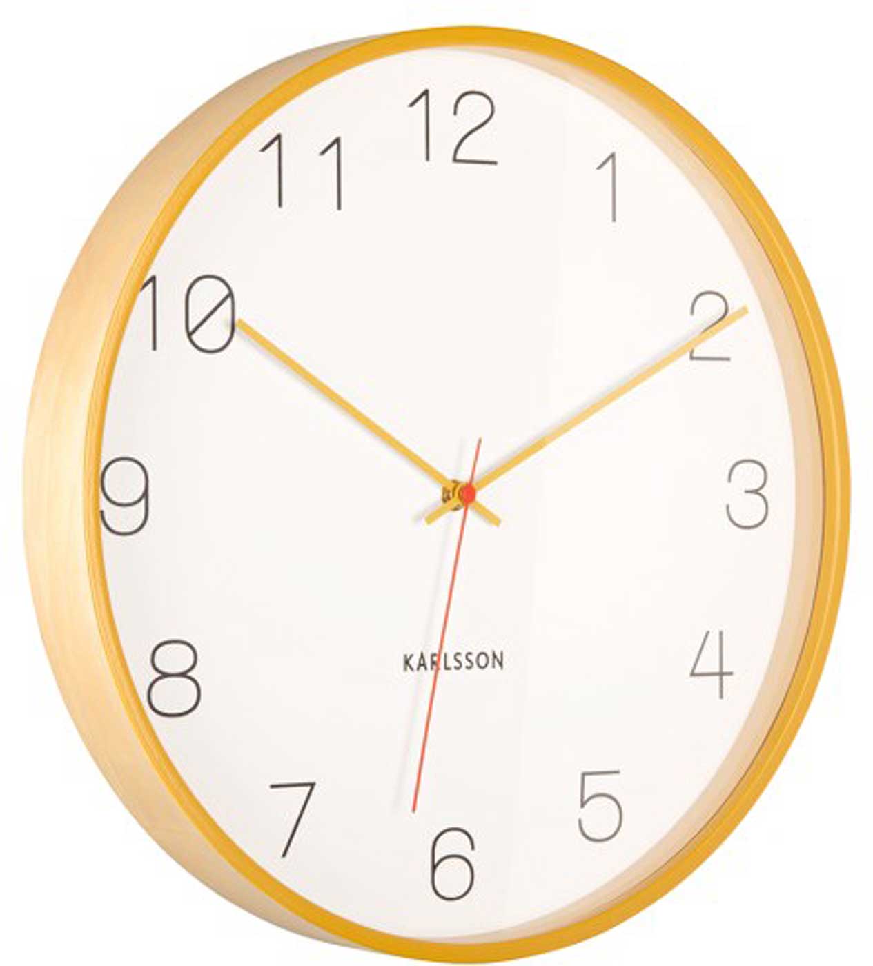 Karlsson Wanduhr 40x40x5 cm Holz • Modernes Design • Hochwertiges Birkenholz