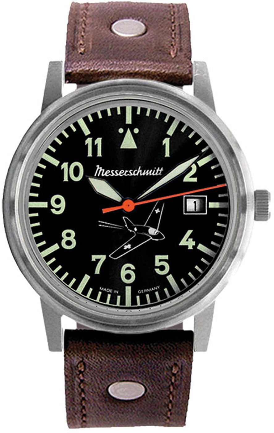 Messerschmitt Komet 163 ME163-80-2 Herren Uhr • Schweizer Quarzwerk • Leuchtzeiger